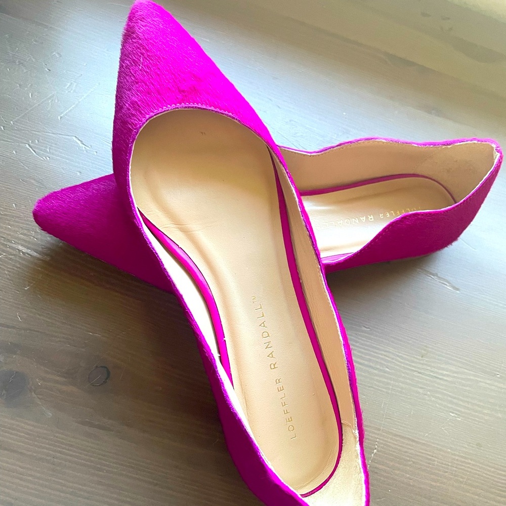 Loeffler Randall scalloped Magenta Flats